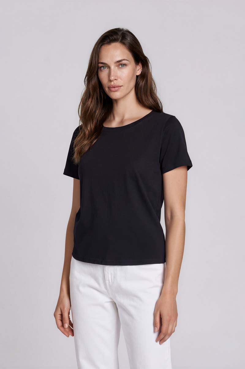 Camiseta Escote Amplio de Algodón Orgánico Mujer