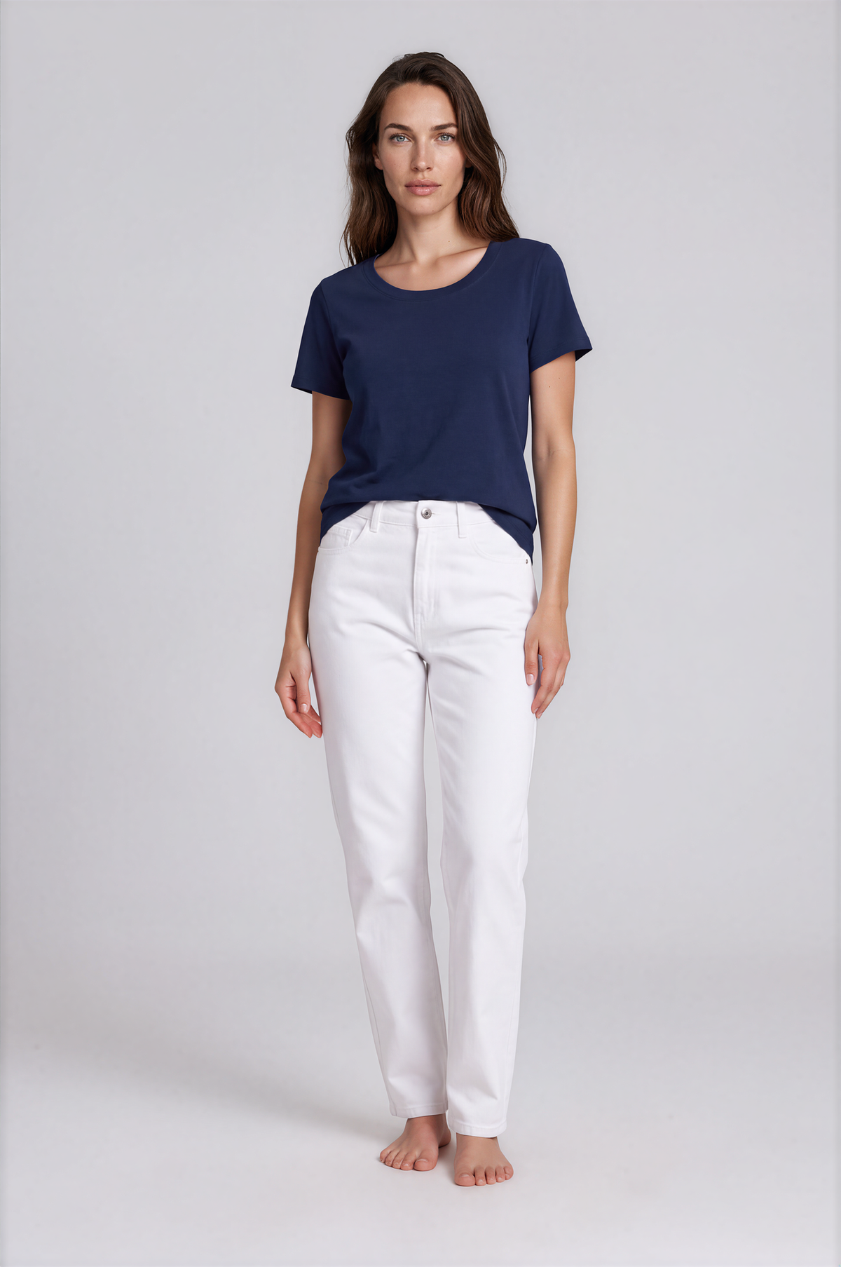 Camiseta Escote Amplio de Algodón Orgánico Mujer