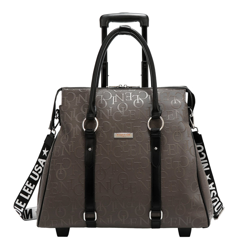 BOLSO CON RUEDAS MONOGRAMA (GRIS OSCURO)